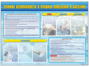 Стенд-уголок "Техника безопасности и правила поведения в бассейне" - fgospostavki.ru - Киров