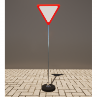 Знак дорожный "Уступите дорогу" 2.4 типоразмер 40 на стойке с основанием 3кг - fgospostavki.ru - Киров