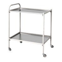 Столик процедурный передвижной с двумя полками металлический из стекла и нержавеющей стали - fgospostavki.ru - Киров