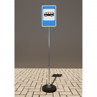 Знак дорожный "Место остановки автобуса" 5.16 типоразмер 40 на стойке с основанием 3кг - fgospostavki.ru - Киров