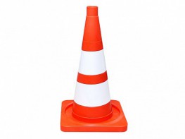 Сигнальный дорожный конус (мягкий, с двумя белыми полосами) - fgospostavki.ru - Киров