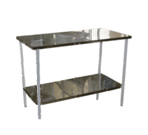 Стол на металлическом каркасе с полкой 600*1200*750(900) - fgospostavki.ru - Киров