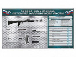Электрифицированный стенд "Основные части и механизмы автомата Калашникова АК-74М" с полноразмерными, оригинальными макетами деталей и механизмов под стеклом - fgospostavki.ru - Киров