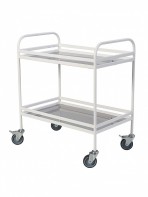 Столик процедурный передвижной металлический с двумя полками из нержавеющей стали с бортиками - fgospostavki.ru - Киров