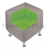 Пуф угловой со спинкой  на хромированных ножках - fgospostavki.ru - Киров