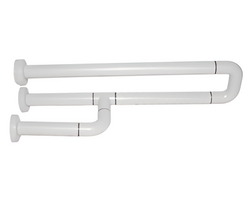 Поручень неоткидной трёхопорный с антибактериальным покрытием (белый) - fgospostavki.ru - Киров