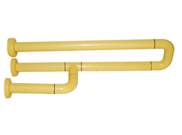 Поручень неоткидной трёхопорный с антибактериальным покрытием (желтый) - fgospostavki.ru - Киров