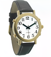 Часы для слабовидящих людей с белым циферблатом на кожаном ремешке - fgospostavki.ru - Киров