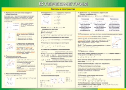 Таблица "Векторы в пространстве (Стереометрия)" (100х140 сантиметров, винил) - fgospostavki.ru - Киров
