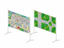 Доска магнитно-маркерная двухсторонняя "Азбука дорожного движения" на стойках (разборная) - fgospostavki.ru - Киров