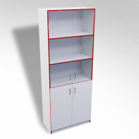 Стеллаж полуоткрытый А-310 ТР со стеклом ЛДСП  - fgospostavki.ru - Киров