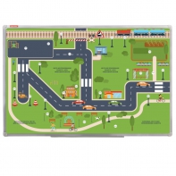 Магнитно-маркерная доска "Безопасный маршрут школьника" (дом-школа-дом) с комплектом тематических магнитов КМ-17 - fgospostavki.ru - Киров