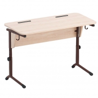 Стол ученический двухместный с наклоном столешницы (0-24°) на плоскоовальной трубе - fgospostavki.ru - Киров