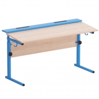 Стол ученический двухместный с наклоном столешницы (0-15°) на прямоугольной трубе - fgospostavki.ru - Киров