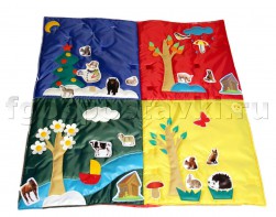 Дидактический коврик "Времена года" с дополнительными аппликациями животных - fgospostavki.ru - Киров